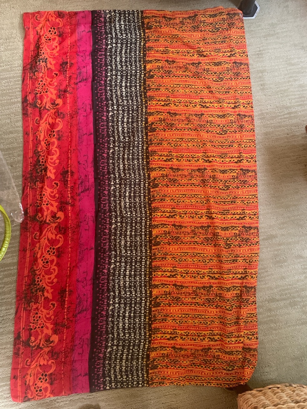 ITALIAN Faux Silk Sarong Pareo, batik, boho, tribal, global